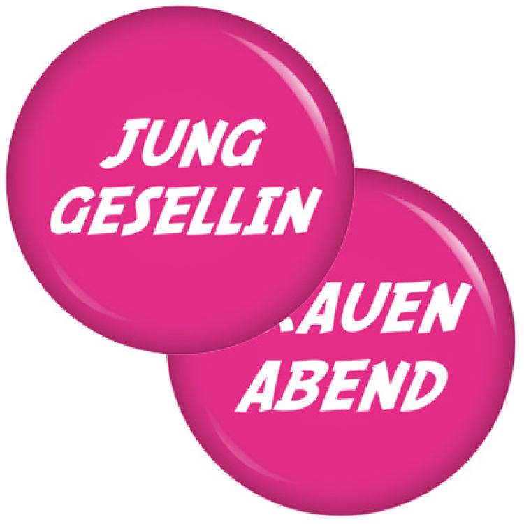 Ansteckbutton 9 Buttons Set Junggesellin / Frauenabend