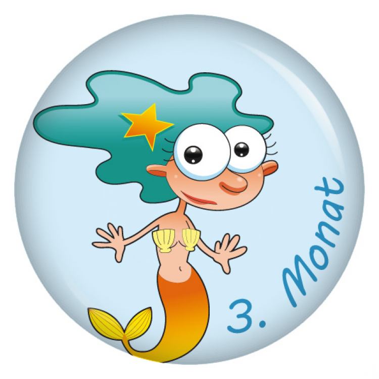 Ansteckbutton3. Monat (Meerjungfrau)