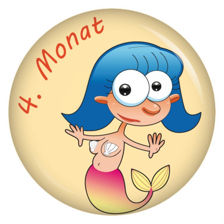 Ansteckbutton 4. Monat (Meerjungfrau)