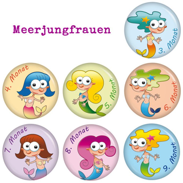Ansteckbutton Meerjungfrauen Schwangerschaft-Set