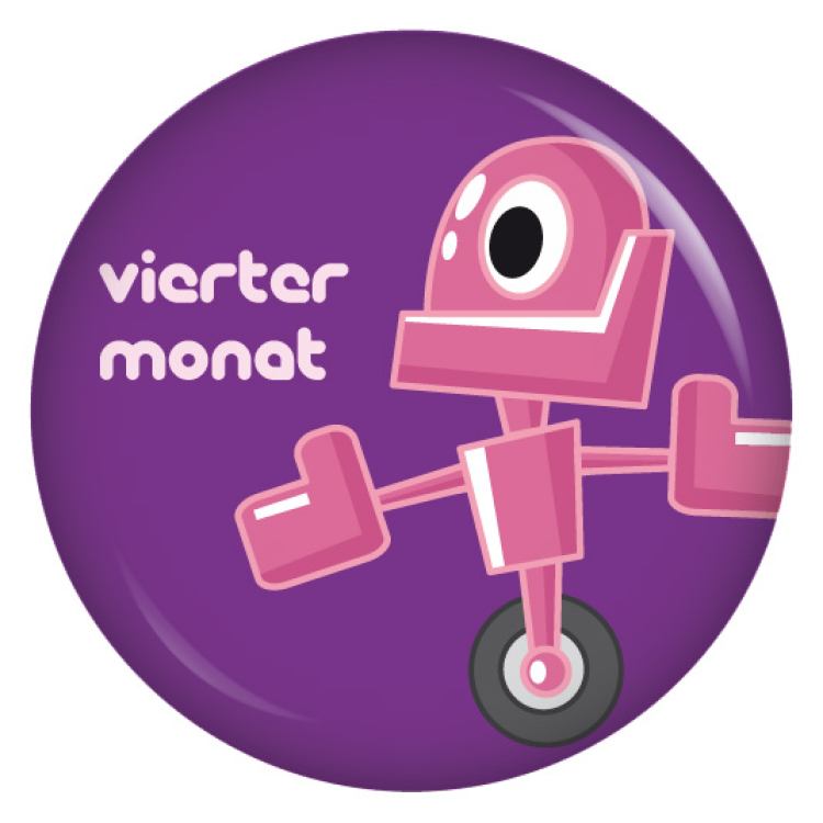 Ansteckbutton 4. Monat (Roboter)