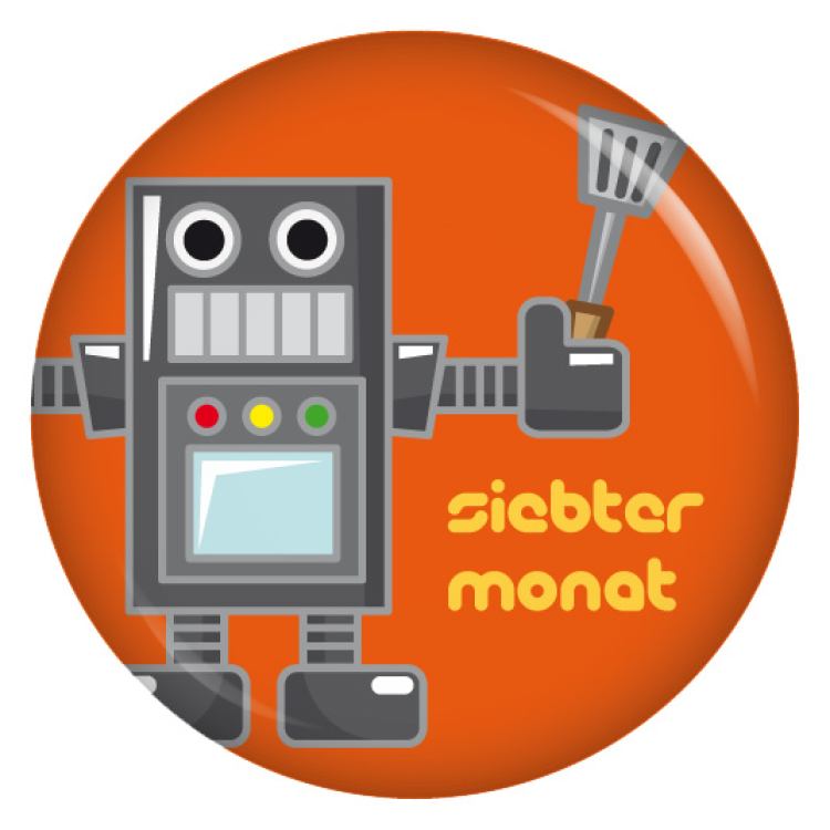 Ansteckbutton 7. Monat Roboter