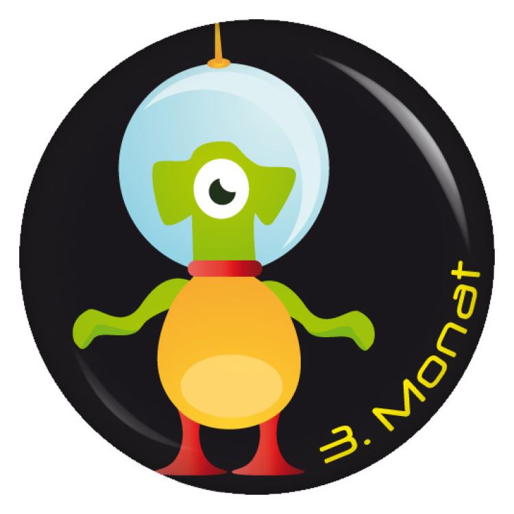 Ansteckbutton 3. Monat (Weltraum)