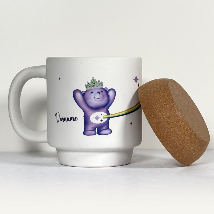 Personalisierte magische Tasse für die Momente mit Krönchen (mit Korkboden)