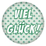 Ansteckbutton Viel Glück / Kleeblatt