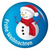 Ansteckbutton Schneemann / Frohe Weihnachten