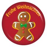 Ansteckbutton Lebkuchenmann / Frohe Weihnachten