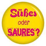 Ansteckbutton Süßes oder Saures gelb