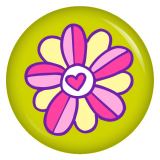 Ansteckbutton Blume mit Herz