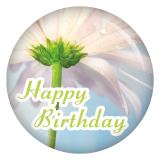Ansteckbutton Happy Birthday Blume