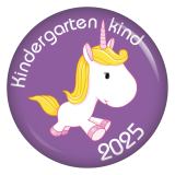 Ansteckbutton 2025 Kindergartenkind Einhorn