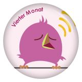 Ansteckbutton 4. Monat (Schräge Vögel)