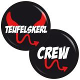 Ansteckbutton 9 Buttons Set Teufelskerl / Crew