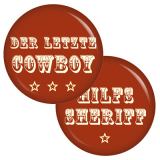 Ansteckbutton 9 Buttons Set Der letzte Cowboy / Hilfssheriff