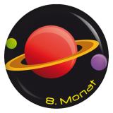 Ansteckbutton 8. Monat Weltraum